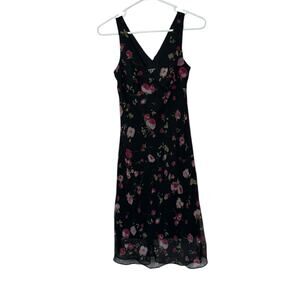 City Triangles Y2K Style Floral Midi Dress Size 5 Cocktail Romantic Sheer